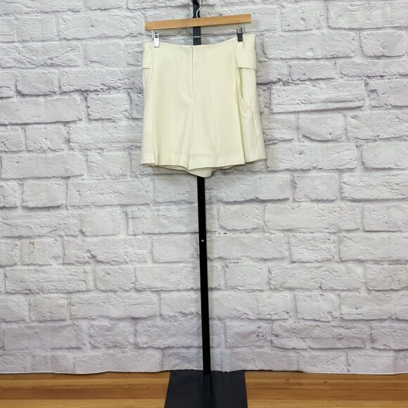 Alexander Wang Cream Backwards Belted High-Rise Shorts